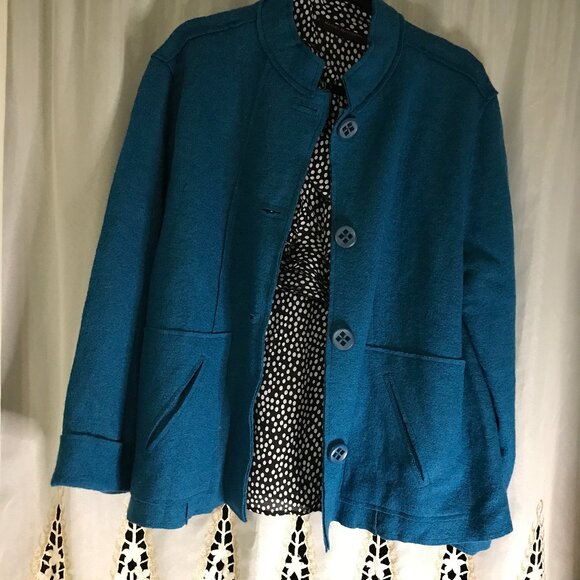 Coldwater Creek Blue Wool Blend  Cardigan Xl - Picture 3 of 15